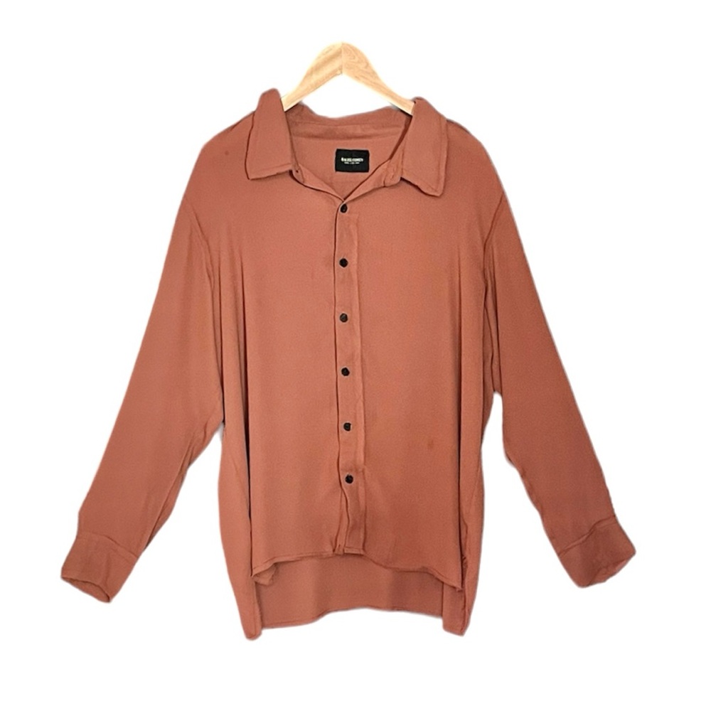 Rachel Comey Rust Orange Brown Frayed Button Down 10